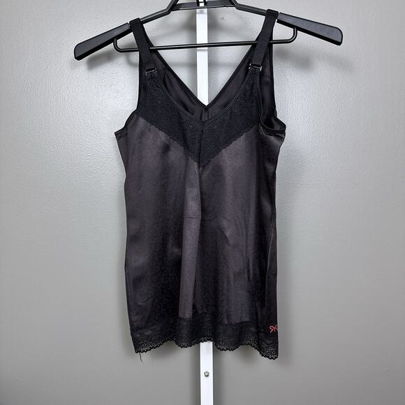 Ruby Ribbon Pin Up Cami Camisole Cheetah Tonal Black Size 46 Sleeveless Top Lace - Picture 4 of 9